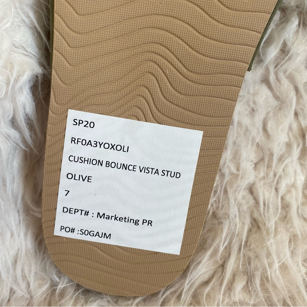 NWOT REEF  Cushion Vista Studded Slide Sandals Olive Green Gold Studs Size 7 - Picture 9 of 9